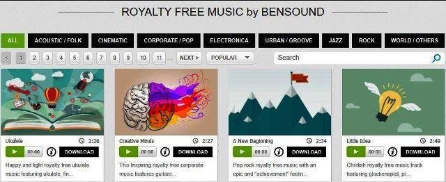 royalty free music by bensound