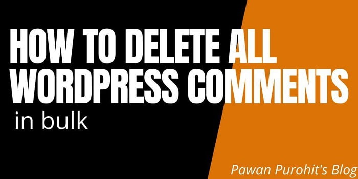 how to delete wordpress comments in bulk